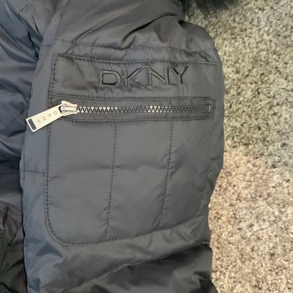 DkNy long puffer coat faux fur hoodie size XS - Picture 11 of 16